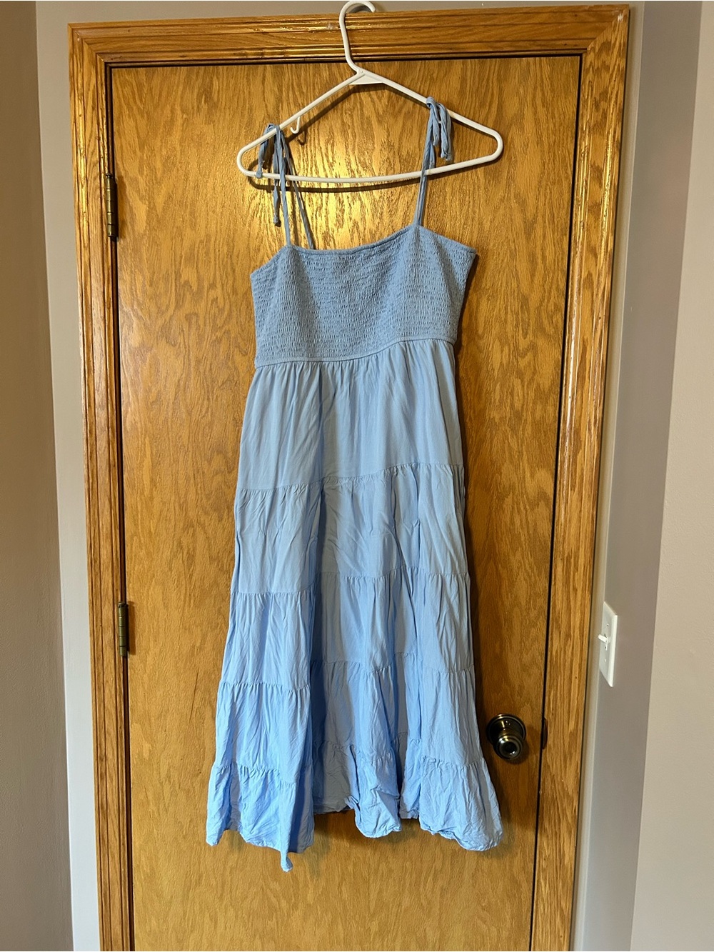 Amazon Light Blue Tie-Shoulder Maxi Dress